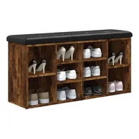 VidaXL Schuhbank Räuchereiche 102x32x50 cm Holzwerkstoff