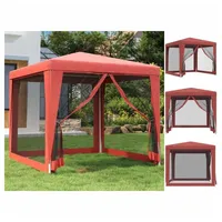 VidaXL Partyzelt mit 4 Mesh-Seitenwänden Rot 2,5x2,5 m HDPE