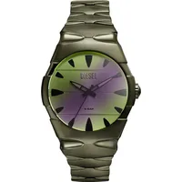 Diesel Herrenuhr Edelstahl grün Herren
