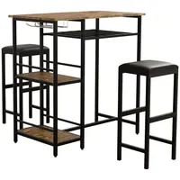 VCM 3 tlg. Set Bartisch Bistrotisch Barhocker Kolari