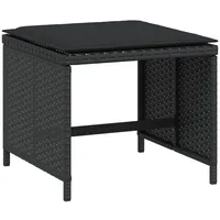 VidaXL Gartenhocker mit Kissen 4 Stk. Schwarz 41x41x36 cm