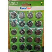 PoundMax 2032 CR2032 DL2032 ECR2032 Lithium-Knopfzellenbatterien, 3 V, 20