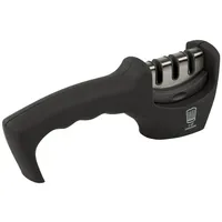 Fackelmann Chefkoch Messerschärfer in Grau/Silber - 3-Stufen Präzisions-Schärfen (Aufrichten,