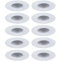Paulmann 92118 Einbauleuchte 10er-Set starr rund 90mm GU10 Weiß