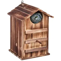 Relaxdays Vogelhaus Eulen Nistkasten Holz braun