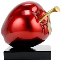 KUNSTLOFT Skulptur, Rot, Gold, Stein, 1.55x16x13 cm, Dekoration, Skulpturen