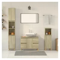 VidaXL Badmöbel-Set Sonoma-Eiche 3-tlg. Braun