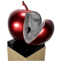 KUNSTLOFT Skulptur, Rot, Silber, Stein, 11.2x54x40 cm, Dekoration, Skulpturen