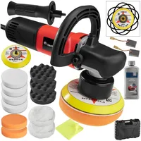 Tectake Poliermaschine 16-teiliges Exzenter Poliermaschinen-Set, Ø 15,00 mm, (17
