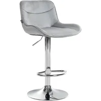 CLP Barhocker Vonore Samt grau/chrom