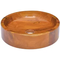 VidaXL Waschbecken Massivholz Teak Φ40x10 cm