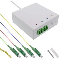 InLine FTTH Verlängerungsbox vorkonfektioniert 4x LC/APC 9/125μm 50m