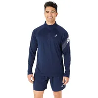 Asics Herren T-Shirt ICON LS 1/2 ZIP, BLUE EXPANSE,