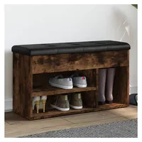 VidaXL Schuhbank Räuchereiche 82x32x45,5 cm Holzwerkstoff