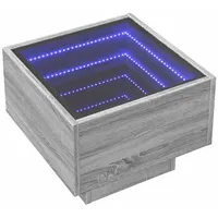 VidaXL Nachttisch mit Infinity-LED Grau Sonoma 40x40x30 cm