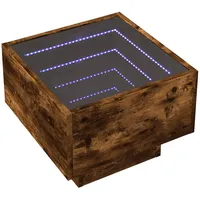 VidaXL Nachttisch mit Infinity-LED Räuchereiche 40x40x30 cm