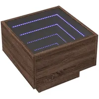 VidaXL Nachttisch mit Infinity-LED Braun Eichen-Optik 40x40x30 cm