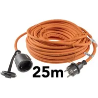 ChiliTec Gummi Schutzkontaktverlängerung, IP44, 25 m, orange