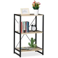 Relaxdays Beistellregal braun, schwarz 50,0 x 35,0 x 80,0