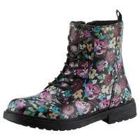 GEOX J Eclair Girl D Ankle Boot, Black/Multicolor, 34