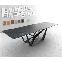 DeLife Esstisch Edge 300x100cm Keramik Laminam®Nero Greco Anthrazit Spider