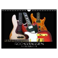 Calvendo Rockgitarren im Blitzlicht (Wandkalender 2025 DIN A4 quer),