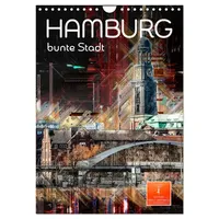 Calvendo Verlag GmbH Hamburg bunte Stadt (Wandkalender 2025 DIN