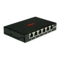 Roline Mini-Patchpanel, Kat.6A (Class EA), 6x RJ45, 0,5HE, geschirmt,