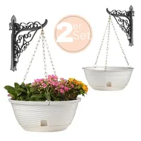 GarPet 2x Blumenampel Blumentopf hängend außen Hängetopf für Pflanzen