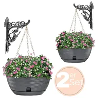 GarPet 2x Blumenampel Blumentopf hängend außen Hängetopf für Pflanzen