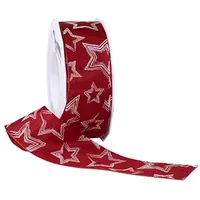 Präsent Geschenkband Anchorage seidenmatt rot/weiß 40,0 mm x 20,0
