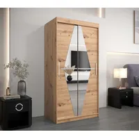 Abiks möbel MÖBEL Kryspol Schwebetürenschrank Eiche Artisan, Kunststoff, Nachbildung,
