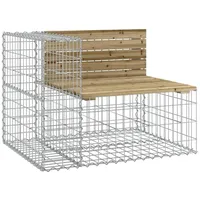 VidaXL Gartenbank aus Gabionen 92x71x65,5 cm Kiefernholz Imprägniert