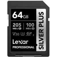 Lexar SD Silver Plus UHS-1 V30 R205/W150MB/s 64 GB