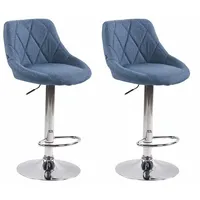 CLP 2er Set Barhocker Lazio Stoff blau