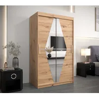 Abiks möbel MÖBEL Kryspol Schwebetürenschrank Eiche Artisan, Kunststoff, Nachbildung,