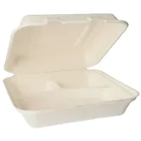 Papstar Menüboxen, Zuckerrohr 3-geteilt, 8 cm x 24 cm