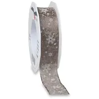 Präsent Geschenkband Trient seidenmatt grau 25,0 mm x 20,0