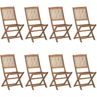 VidaXL Klappbare Gartenstühle 8 Stk. mit Kissen Massivholz Akazie
