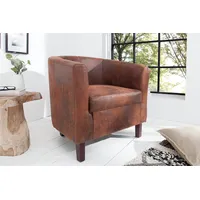 Riess-Ambiente Design Sessel HEMINGWAY whisky braun mit Armlehnen Cocktailsessel
