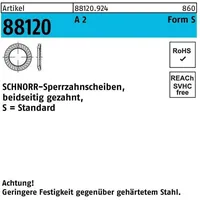 SCHNORR Schnorr, Sperrzahnscheibe R 88120 beids.gez. S 2,5x4,8x0,45 A