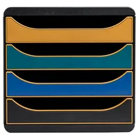 Exacompta Schubladenbox mit 4 Schubladen, Neo Deco - sortiert