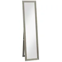 Homcom Standspiegel, Ganzkörperspiegel mit Ständer, freistehender Wandspiegel, Grau,
