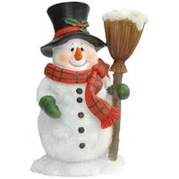Dazikemo Dekofigur Gartenfigur Schneemann mit Besen