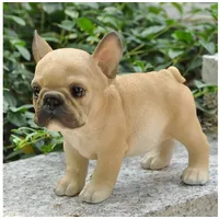 Dazikemo Dekofigur Gartenfigur Französische Bulldogge braun