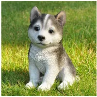 Dazikemo Dekofigur Gartenfigur Husky 17,5 x 10 x 12