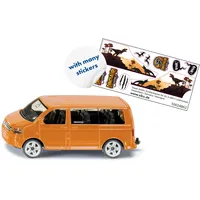 Siku 1070 VW Multivan mit Dino-Stickern, VW T5, orange,