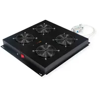 Roline 19-Zoll Dachlüftereinheit 4 Lüfter, Thermostat , schwarz