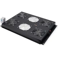 Roline 19-Zoll Dachlüftereinheit 4 Lüfter, Thermostat für Serverschrank schwarz