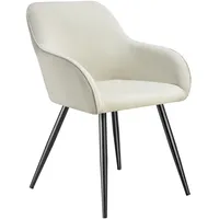 Tectake Esszimmerstuhl Marilyn Cordoptik creme/schwarz